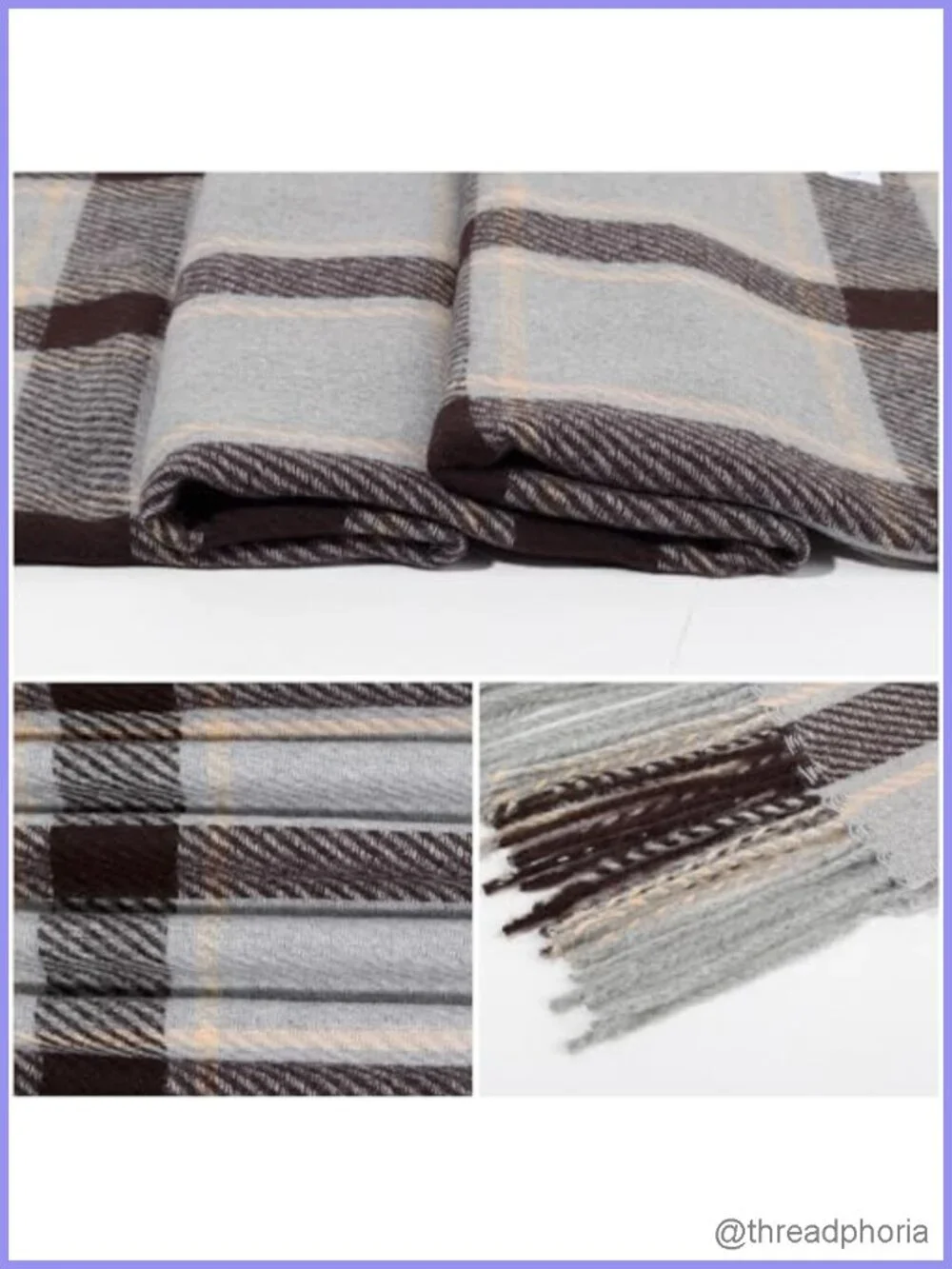 Faux Cashmere Oversized Plaid Winter Scarf Shawl Wrap